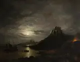 John Moore of Ipswich, Lindisfarne Castle and Abbey, Holy Island, by Moonlight