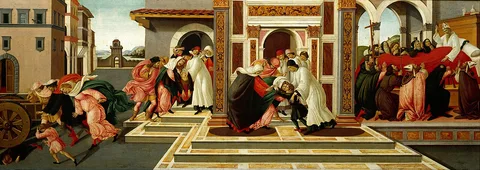 Sandro Botticelli, Last Miracle and the Death of Saint Zenobius