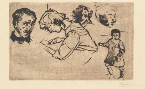 Umberto Boccioni, Self-Portrait with Four Other Studies
