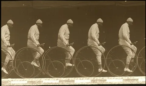 Étienne-Jules Marey, Chronophotograph of a Man on a Bicycle