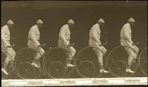 Étienne-Jules Marey, Chronophotograph of a Man on a Bicycle