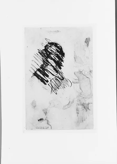 Emanuel Leutze, Sketches: Cows; Two Female Portraits, One Crossed Out (from McGuire Scrapbook)