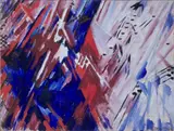 Mikhail Larionov, Red and Blue Rayonism (Beach)