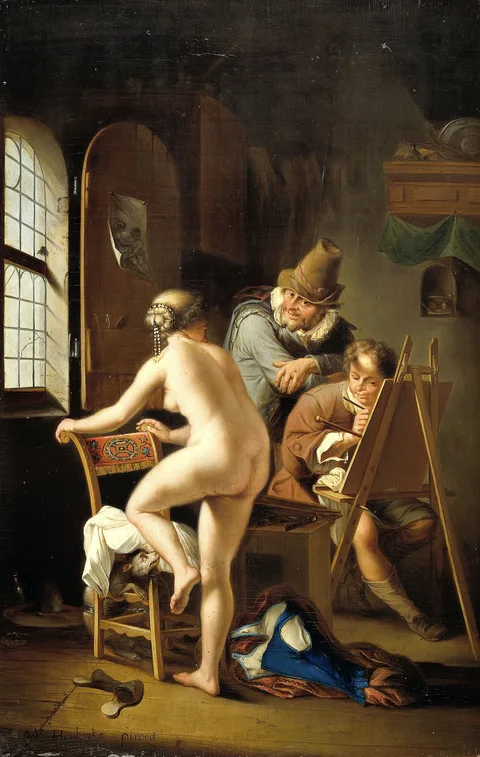 Arnold Houbraken, The Painter and his Model
