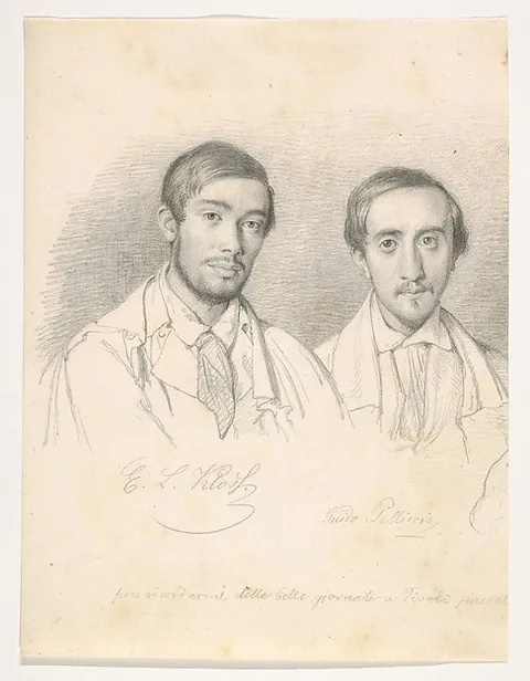 Wilhelm Marstrand, Double Portrait of the Artists E.F. Kloss and G. Pellicia
