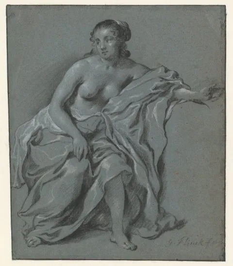 Govert Flinck, Seated Female Nude
