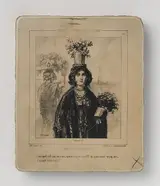 Paul Gavarni, "We're wearing lots of flowers this spring, especially on hats" (Fashionable Magazine), plate IX from the suite The English At Home, from Masks and Faces