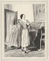 Paul Gavarni, Rien n'est si joli que la fable, si triste que la vérité!, plate 30 from the suite Les Lorettes, published in "Le Charivari"