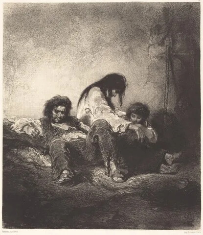 Paul Gavarni, The Poor Family (Une famille pauvre)