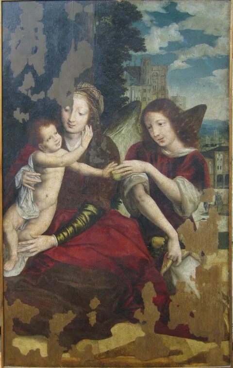 Jan Matsys, Altarpiece of the Virgin with the child and an angel