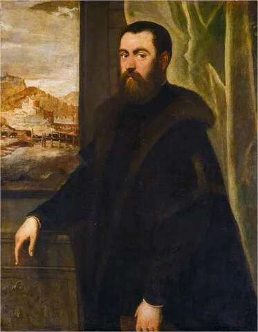 Maerten de Vos, Portrait of a Man with a Landscape View