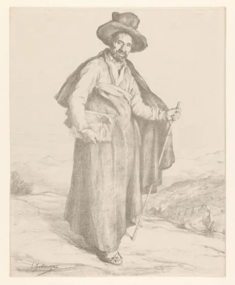 Ignacio Zuloaga, Spaanse man met hoed en wandelstok