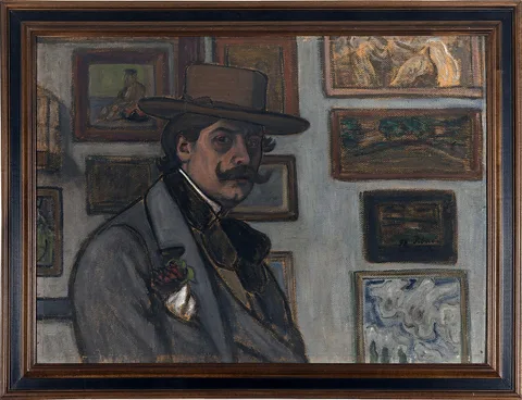 József Rippl-Rónai, Self-Portrait in a brown hat