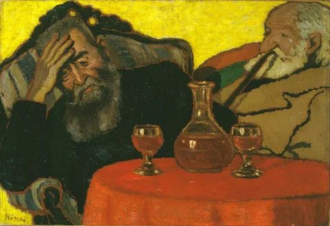 József Rippl-Rónai, My Father and Piacsek, with Red Wine