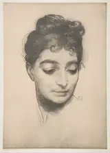 Félix Bracquemond, Woman's Head, from "L'Estampe Moderne"