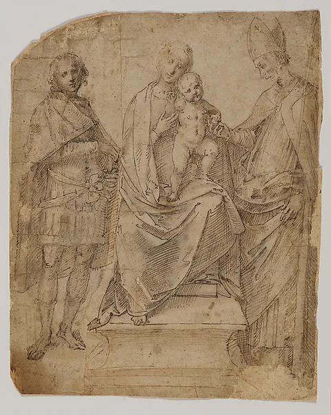 Gaudenzio Ferrari, Madonna and Child with Saints Martin and Maurice (?)
