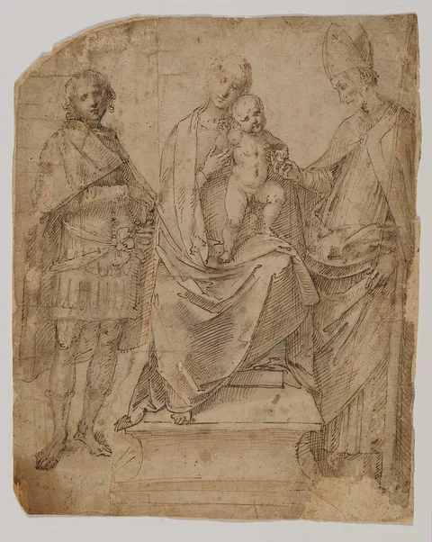 Gaudenzio Ferrari, Madonna and Child with Saints Martin and Maurice (?)