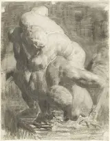 Thomas Pollock Anshutz, Two Male Figures Wrestling