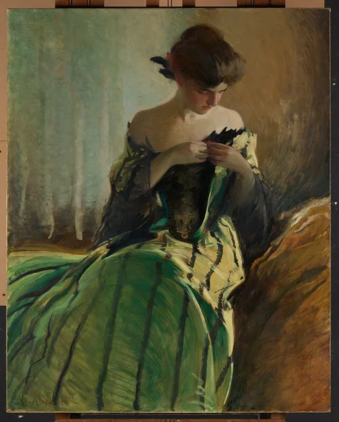 John White Alexander, Study in Black and Green