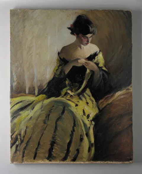 John White Alexander, Study in Black and Green (Oil Sketch)