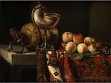 Pieter Boel, Still life with nautilus cup and peaches