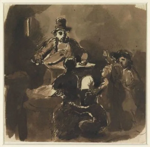 Nicolas Toussaint Charlet, Kinderen rondom het vuur van een kastanjeverkoper (?)