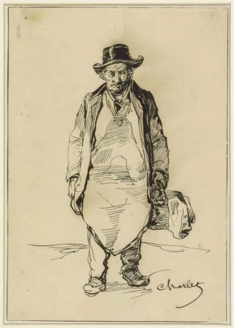 Nicolas Toussaint Charlet, Staande man met schort, in de linkerhand een mand