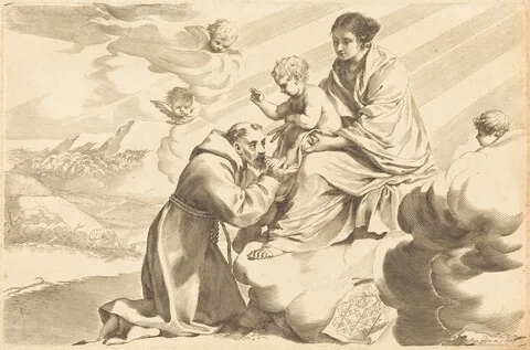 Claude Mellan, Saint Francis Adoring the Christ Child