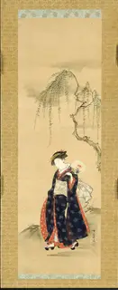 Isoda Koryūsai, Beauty Beneath a Willow Tree