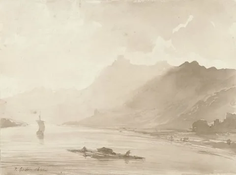 Théodore Gudin, Gezicht aan de Rijn