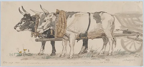 P. C. Skovgaard, Two Oxen Pulling a Cart