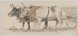 P. C. Skovgaard, Two Oxen Pulling a Cart