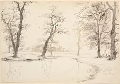 P. C. Skovgaard, The River through Breelde Wood at Usserød