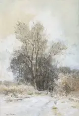 Maria Bilders-van Bosse, Wandelaar in de sneeuw bij de rand van een bos