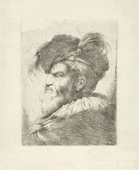 Alessandro Longhi, Man met gevederde baret