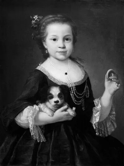 Alessandro Longhi, Portrait of a Girl with a Dog