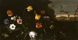 Giuseppe Recco, Flowers by a Pond with Frogs