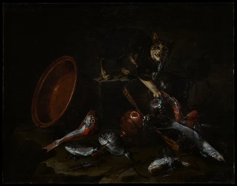Giuseppe Recco, A Cat Stealing Fish