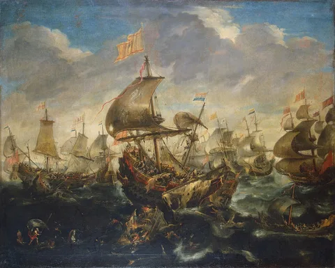 Andries van Eertvelt, Battle of the Spanish and the Dutch Fleet on May 1573, at the Time of the Siege of Haarlem