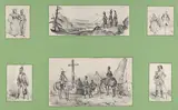Victor Adam, Soldiers and Landscapes, (6 prints mounted onto a green album sheet)