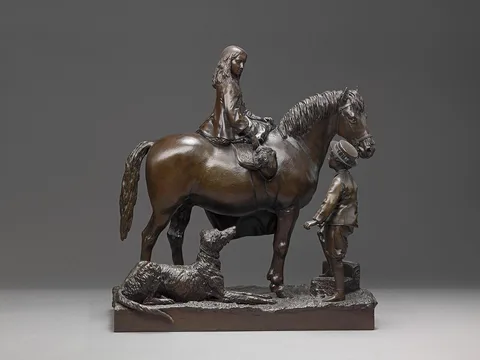 Joseph Edgar Boehm, Girl on Horseback with a Boy and a Dog