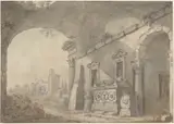 Charles-Louis Clérisseau, Roman Ruins with a Sepulchre