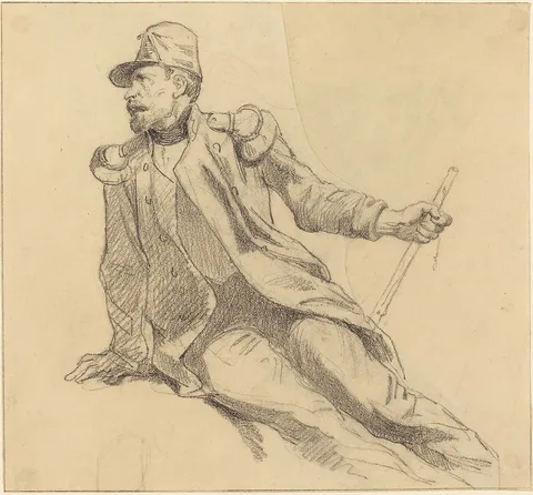 Hippolyte Bellangé, A Seated Soldier