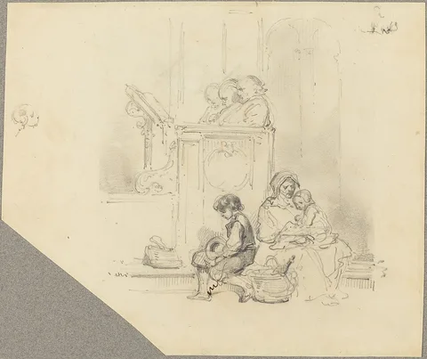 Hippolyte Bellangé, Figures at a Church Service