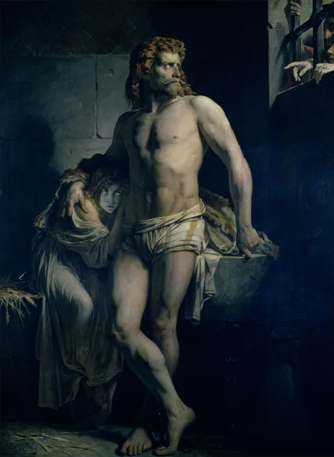 Félix-Joseph Barrias, Gaulish Soldier and His Daughter Captive in Rome