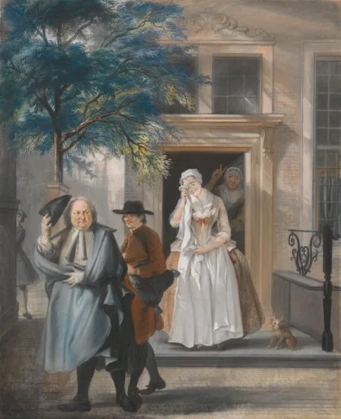 Cornelis Troost, 'De Geveinsde Droefheid': eerste bedrijf, elfde toneel van het blijspel 'De Ontdekte Schijndeugd' van David Lingelbach (1687)
