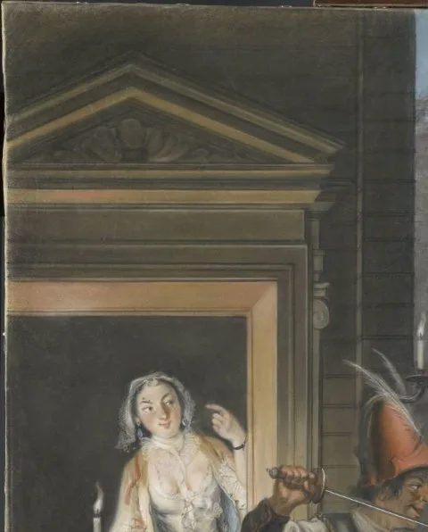 Cornelis Troost, De omkopingsscène uit het tweede bedrijf van het blijspel 'Hopman Ulrich of de bedrogen gierigheid' van Johan van Paffenrode (1661).