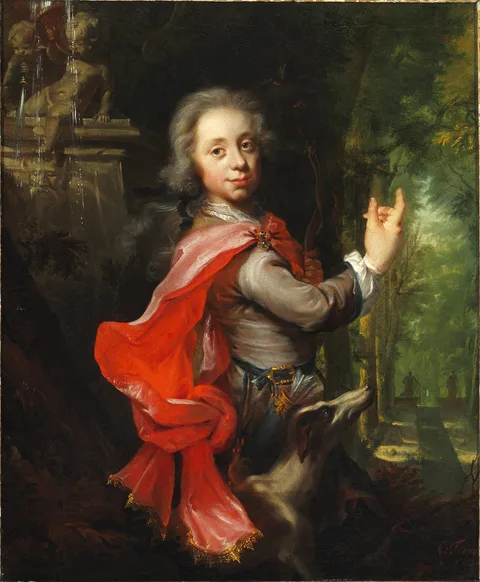 Cornelis Troost, Portrait of a young man in a park