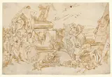 Lorenzo Baldissera Tiepolo, Figures in Antique Dress Grouped About a Pagan Tomb