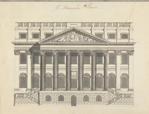 Joseph Wolf, The Mansion House, London: Elevation